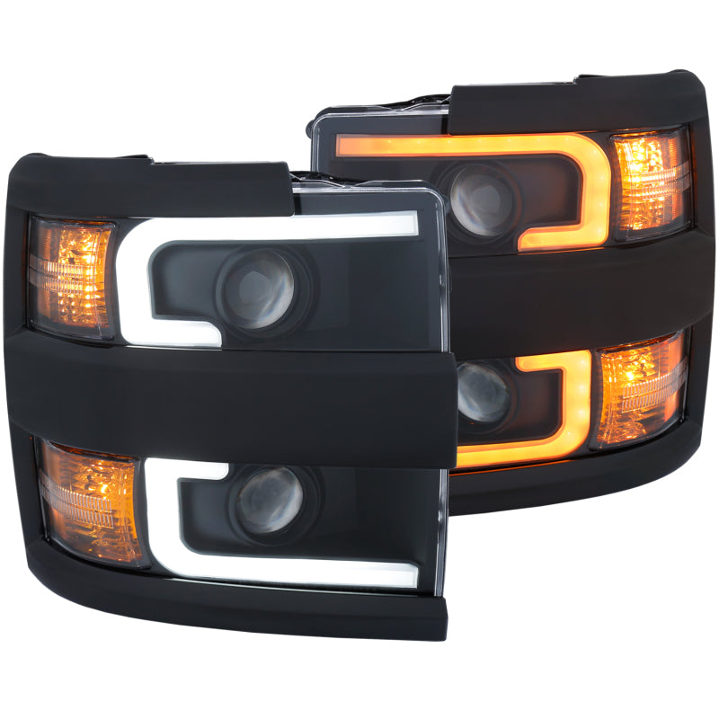Anzo Projector Headlights 15-17 Chevrolet Silverado 2500HD / 3500HD Black w