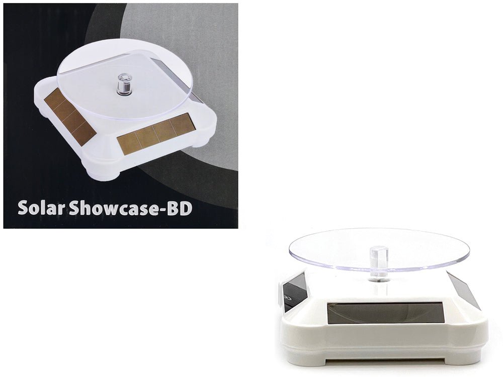 3.5″ Solar Rotating Display Stand with White Base for 1/64 Scale Model Cars  free shipping USA