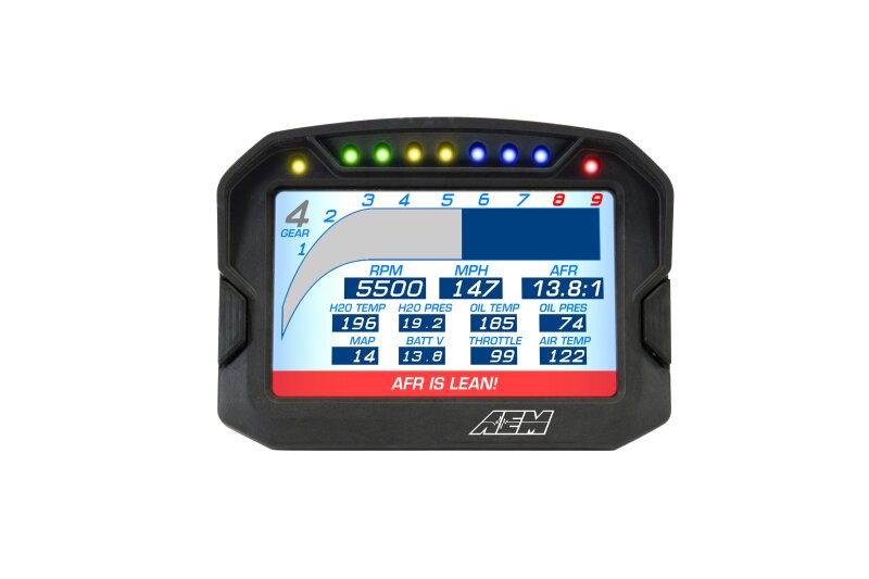 AEM CD-5LG Carbon Logging Digital Dash Display w/ Internal 10Hz GPS & Antenna 30-5603