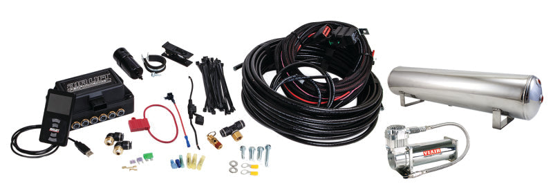 AIRLIFT 3P(3/8" Air Line,4 Gallon 5-Port Lightweight Polished,VIAIR 444C Comp)