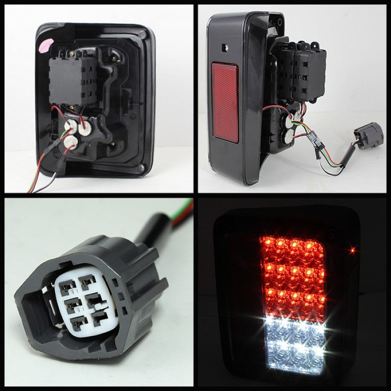Spyder Jeep Wrangler 07-15 LED Tail Lights Smoke ALT-YD-JWA07-LED-SM 5070418