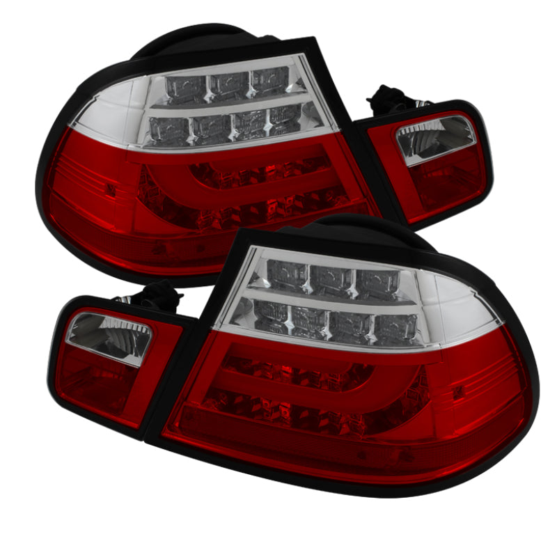 SPYDER BMW E46 3-Series 04-06 2Dr Light Bar Style LED Tail Lights Red Clear ALT-YD-BE4604-LBLED-RC 5076588