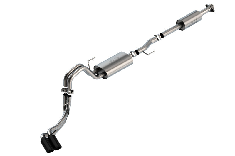 Borla F-150 2021 5.0L 4dr CC SB EC STB Lariat/KR/Pltnm/LTD 3/2.25 DSE Cat-Back Touring BLK CHR Tips 140873BC