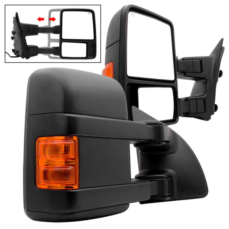 SPYDER Xtune Pair G2 Ford Superduty 99-07 Heated Amber Signal Telescoping Mirrors MIR-FDSD99S-G2-PW-AM-SET 9935459