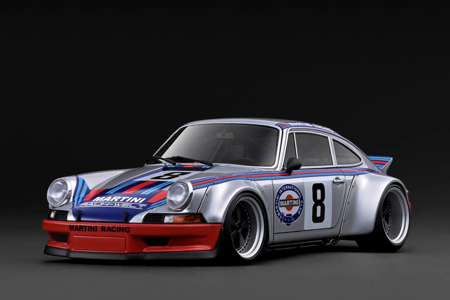 Ignition-Model Porsche 911 F Series Backdate #8 RWB Martini Racing Silver 1:18