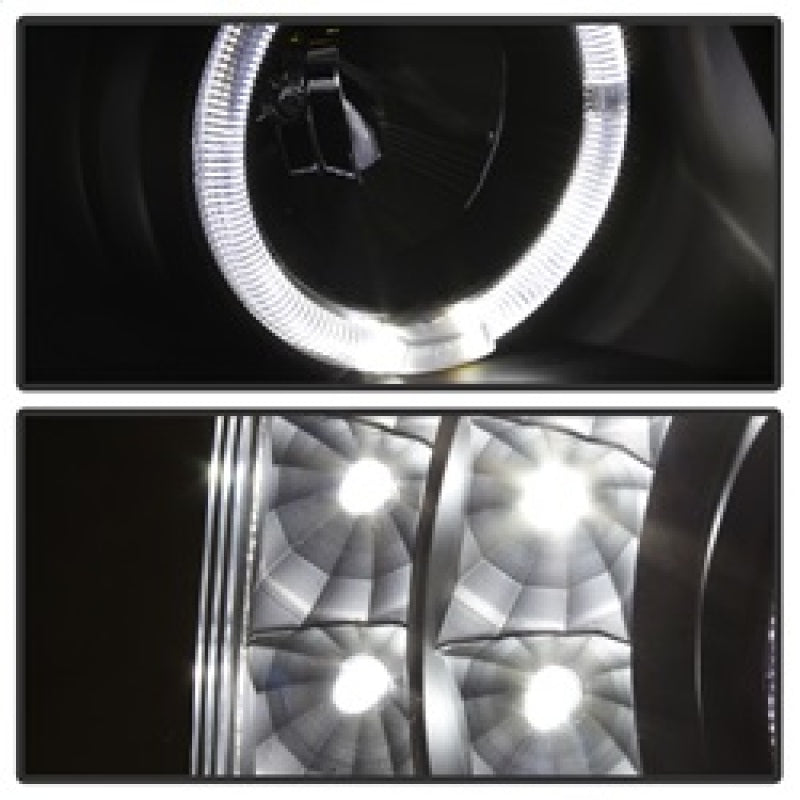 SPYDER xTune Chevy Silverado 03-06 Projector Headlights 4pcs - LED Halo - Black PRO-JH-CSIL03-SET-BK 9036774