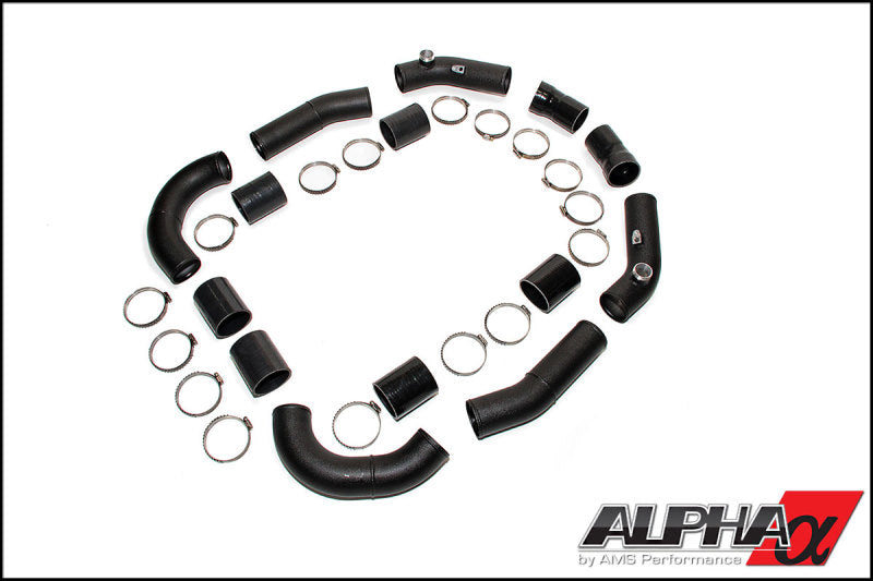 AMS Performance GT-R R35 Induction Kit w/Stock Turbos / Alpha I/C/Carbon Manifold/TB/TiAL Flanges ALP.07.09.0003-6
