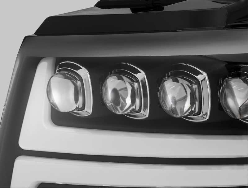 AlphaRex 07-13 Chevy AvalancheáNOVA LED Proj Headlights Plank Style Matte Black w/Activ Light/DRL 880288 *Discontinued