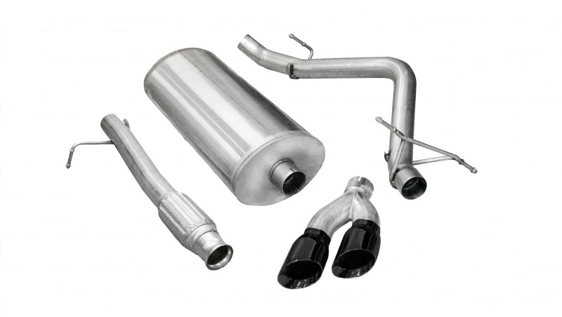 Corsa 09-13 GMC Sierra 4.8L V8 3in Cat-Back Single Side w Twin 4in Black Pro-Series Tips 14900BLK