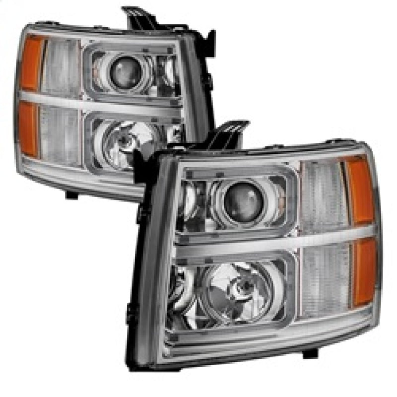 SPYDER Xtune Chevy Silverado 1500/2500/3500 07-13 Halo Projector Headlights Chrome PRO-JH-CS07-LED-C 9027802