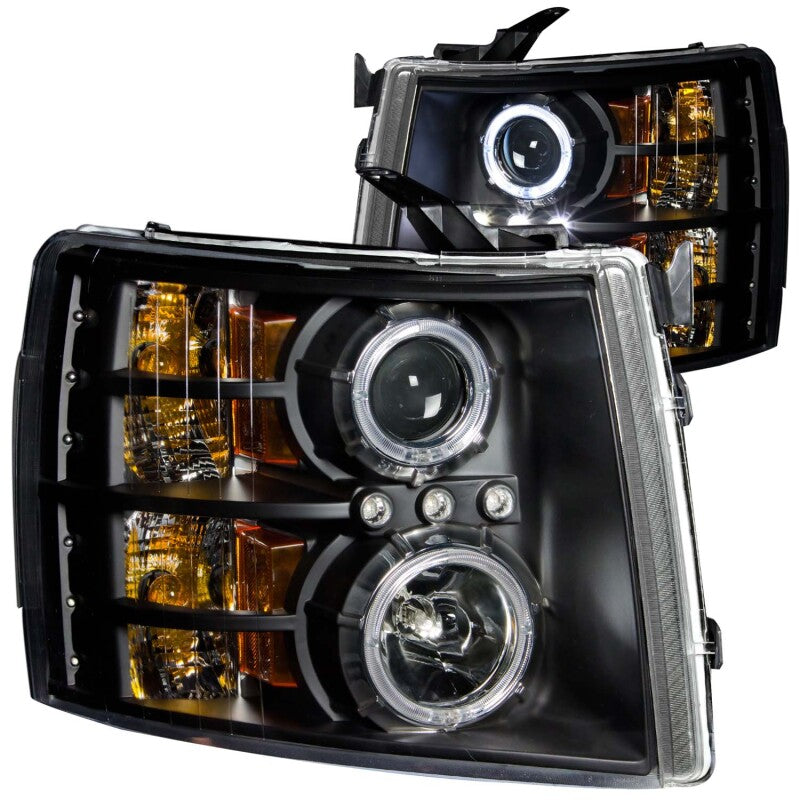Anzo 2007-2013 Chevrolet Silverado 1500 Projector Headlights w/ Halo Black