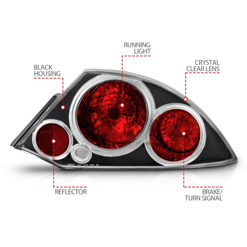 Anzo 2000-2005 Mitsubishi Eclipse Taillights Black