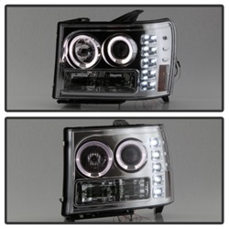 Spyder GMC Sierra 1500/2500/3500 07-13 Projector Headlights LED Halo- LED Chrome PRO-YD-GS07-HL-C 5010612