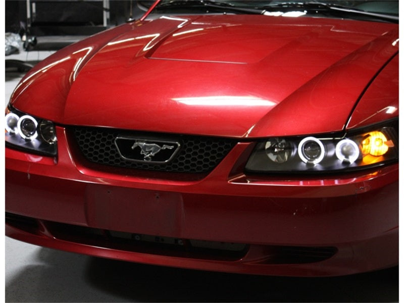 Spyder Ford Mustang 99-04 Projector Headlights LED Halo Black High H1 Low H1 PRO-YD-FM99-1PC-AM-BK 5010445