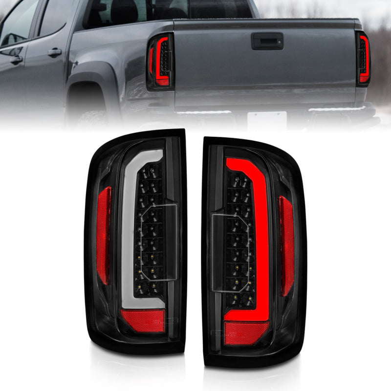 ANZO 15-21 GMC Canyon LED Taillights w/ Light Bar Black Housing Clear Lens 311402