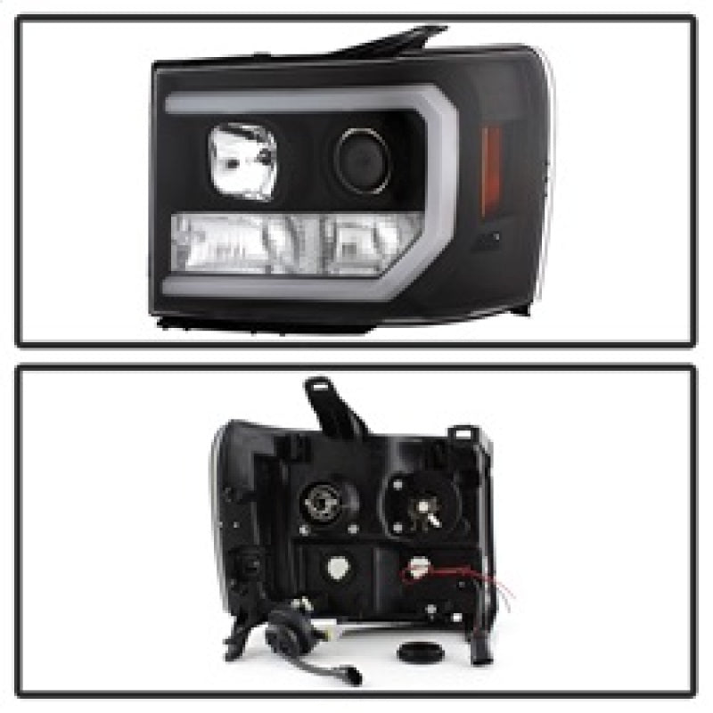Spyder GMC Sierra 1500/2500/3500 07-13 V2 Projector Headlights- Black PRO-YD-GS07V2-LBDRL-BK 5083630