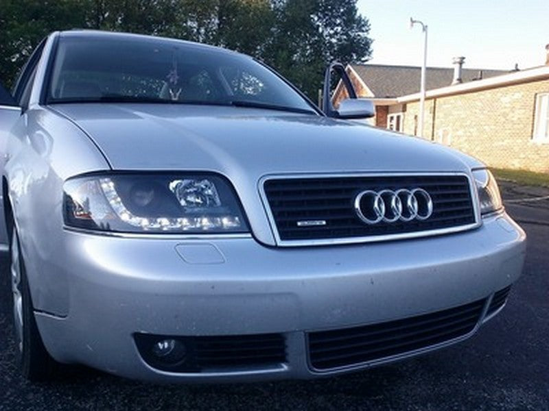 Spyder Audi A6 02-04 Projector Headlights Halogen Model Only - DRL Black PRO-YD-ADA601-DRL-BK 5008657