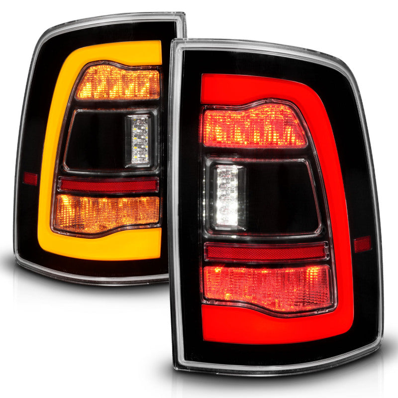 ANZO 09-18 Dodge Ram 1500 Sequential LED Taillights Black w/Switchback Amber Signal 311471