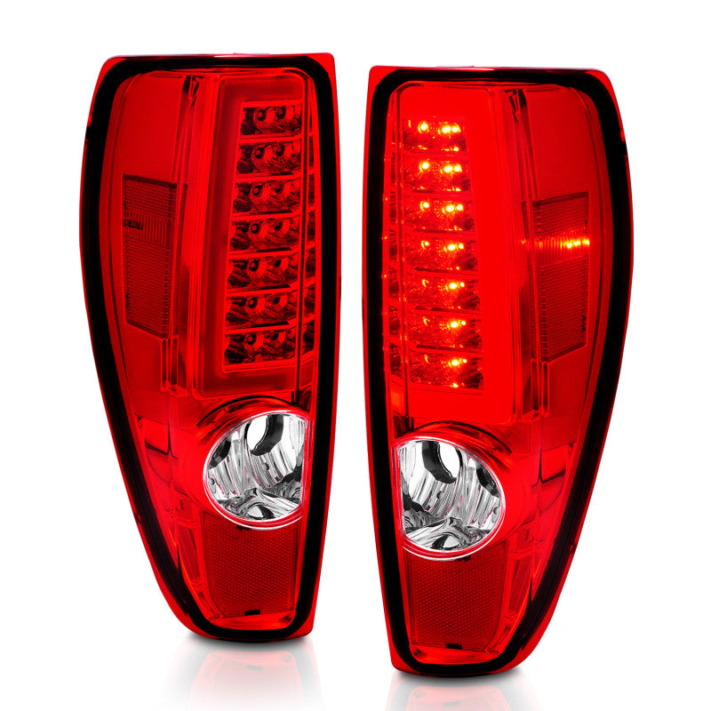 ANZO 2004-2012 Chevrolet Colorado/ GMC Canyon LED Tail Lights w/ Light Bar Chrome Housing Red/Clear 311384