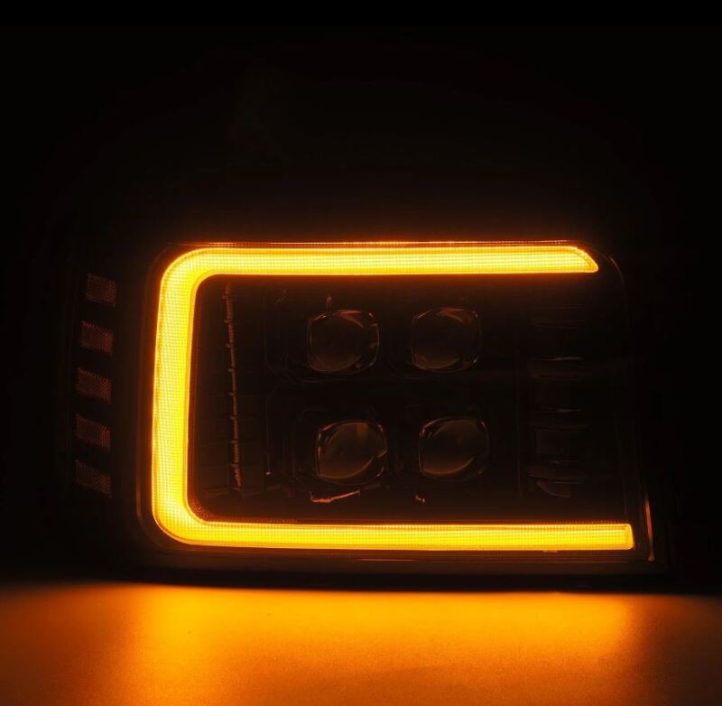 AlphaRex 92-96 Ford F-Series/Bronco NOVA-Series LED Proj Headlight Alpha-Bk w/Actv Light SS & SBDRL 880269 *Discontinued