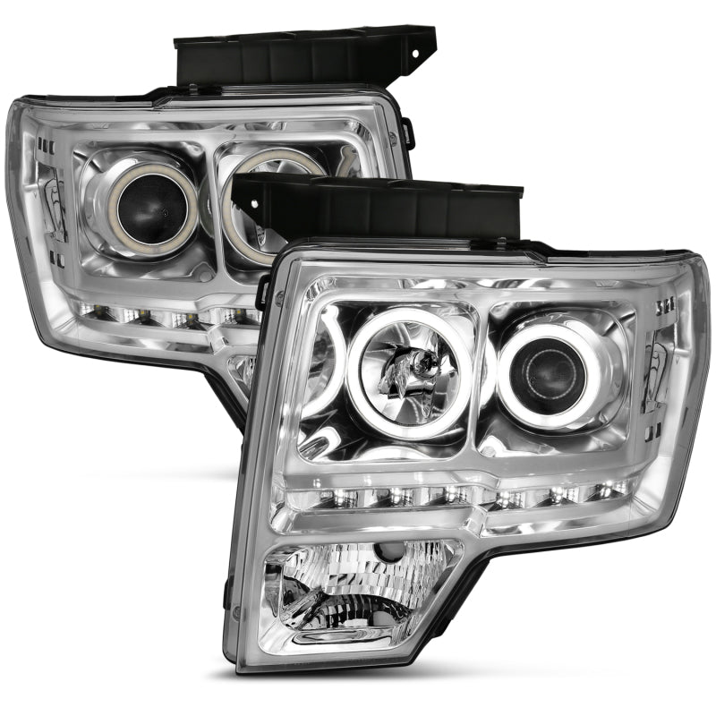 Anzo 2009-2014 Ford F-150 Projector Headlights w/ Halo Chrome (CCFL) G2