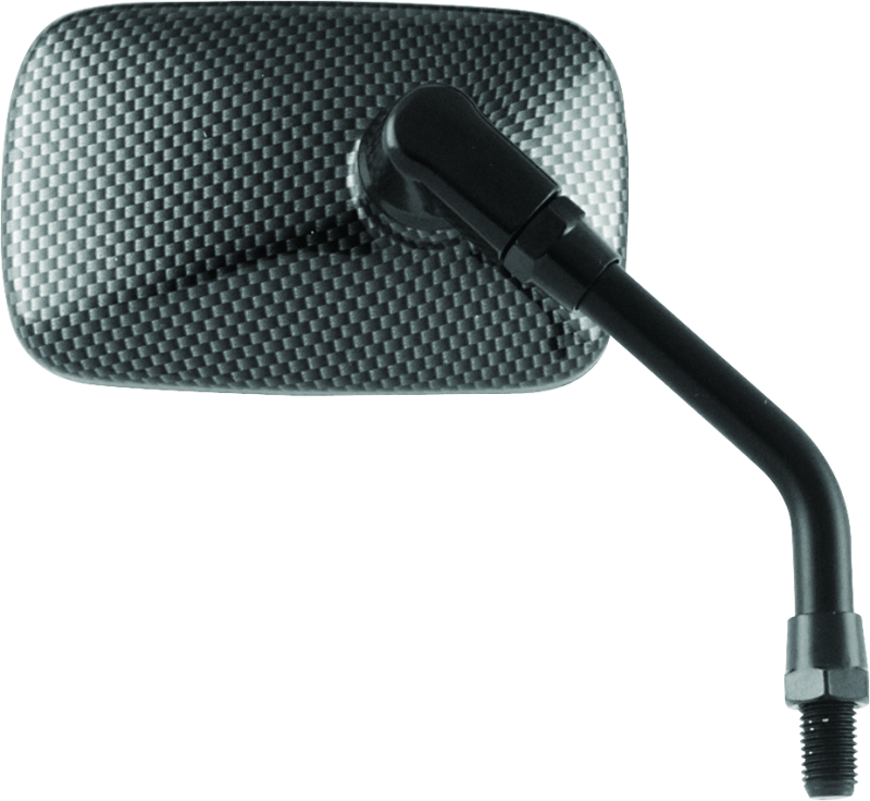 BikeMaster Mini Rectangle Mirror 10mm - Carbon Fiber - Each 600007
