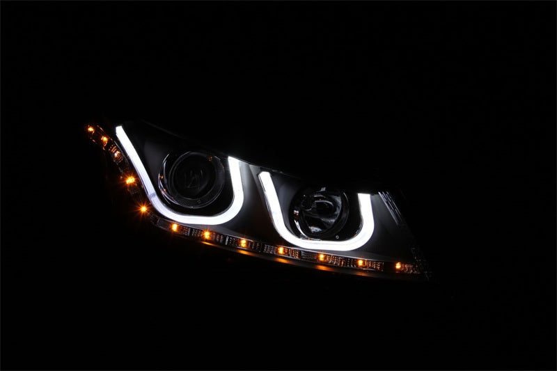 Anzo 2008-2012 Honda Accord Projector Headlights w/ U-Bar Black