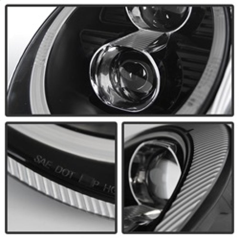 Spyder Porsche 911 997 2005-2009 Projector Headlights Halogen Model DRL LED Blk PRO-YD-P99705-DRL-BK 5080134