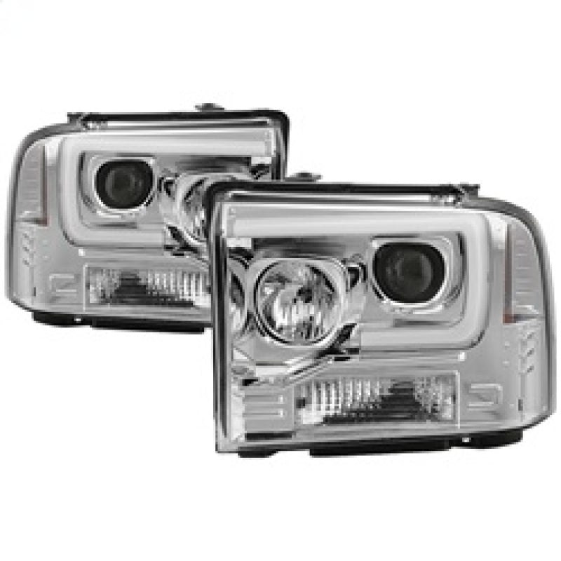 Spyder 05-07 Ford F250/350/450 SD Ver 2 Proj Headlights - Light Bar DRL - Black PRO-YD-FS05V2-LB-C 5084682
