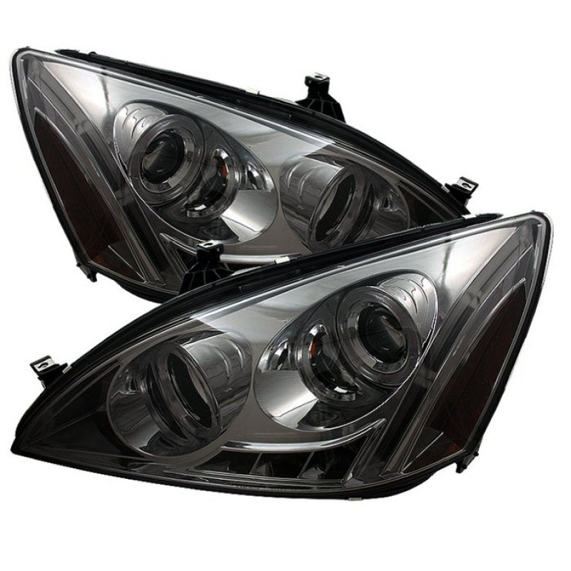 SPYDER Honda Accord 03-07 Projector Headlights LED Halo Amber Reflctr LED Smke PRO-YD-HA03-AM-SM 5010650