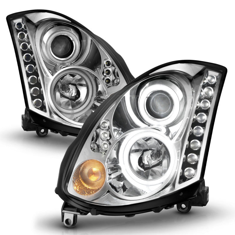 Anzo 2003-2007 Infiniti G35 Projector Headlights w/ Halo Chrome (CCFL)