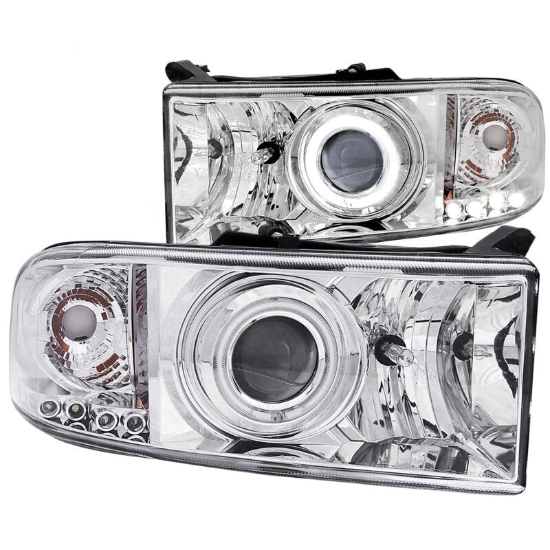 Anzo 1994-2001 Dodge Ram Projector Headlights w/ Halo Chrome