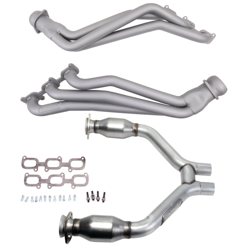 BBK 15-17 Ford Mustang V6 1-3/4 Long Tube Headers w/High Flow Catted H Pipe (Ti Ceramic) 16423