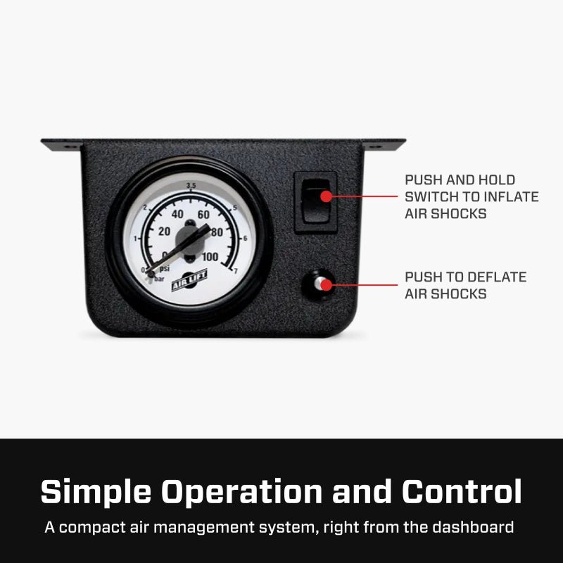 AIRLIFT Load Controller II - Single Gauge w/ Lps 5 PSI Min.