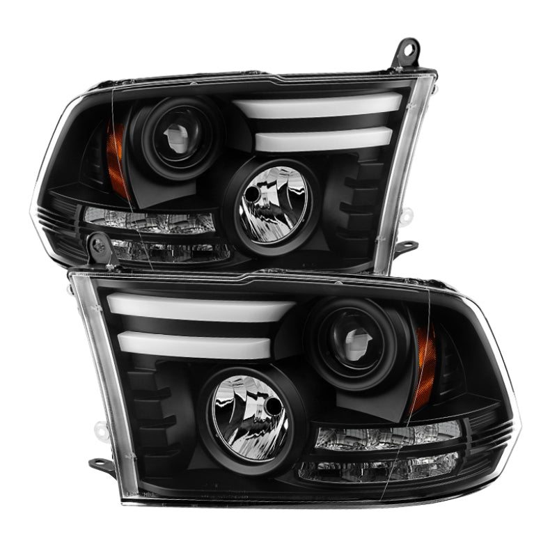 Spyder Dodge Ram 09-12 Projector Headlights Light Bar DRL Black PRO-YD-DR09-LBDRL-BK 5081001