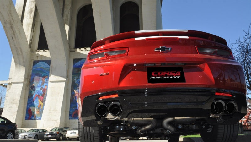 Corsa 16-18 Chevy Camaro SS Xtreme+ 2.75in Cat-Back Dual Rear Exit w/ Single 4.5in Black PVD Tip 14771BLK