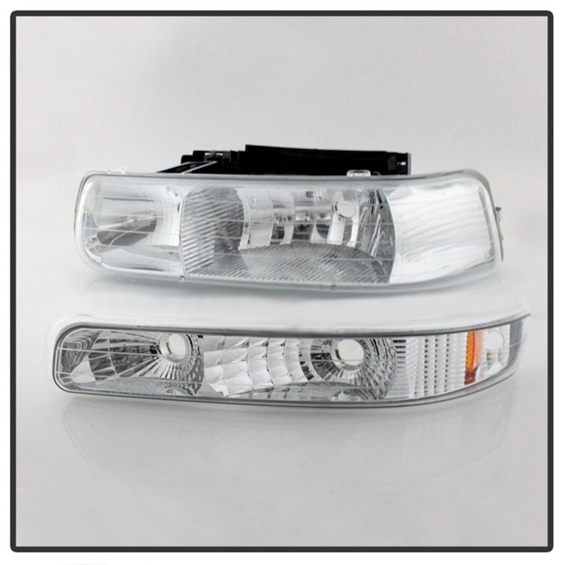 SPYDER Xtune Chevy TahOE 00-06 Amber Crystal Headlights w/ Bumper Lights Chrome HD-JH-CSIL99-SET-AM-C 5064226