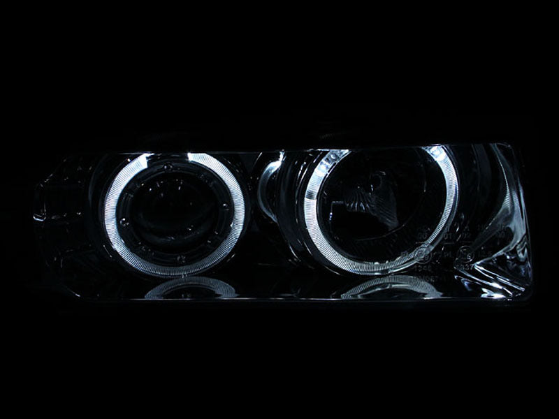 Anzo 1992-1998 BMW 3 Series E36 Projector Headlights w/ Halo Chrome G2 1 pc