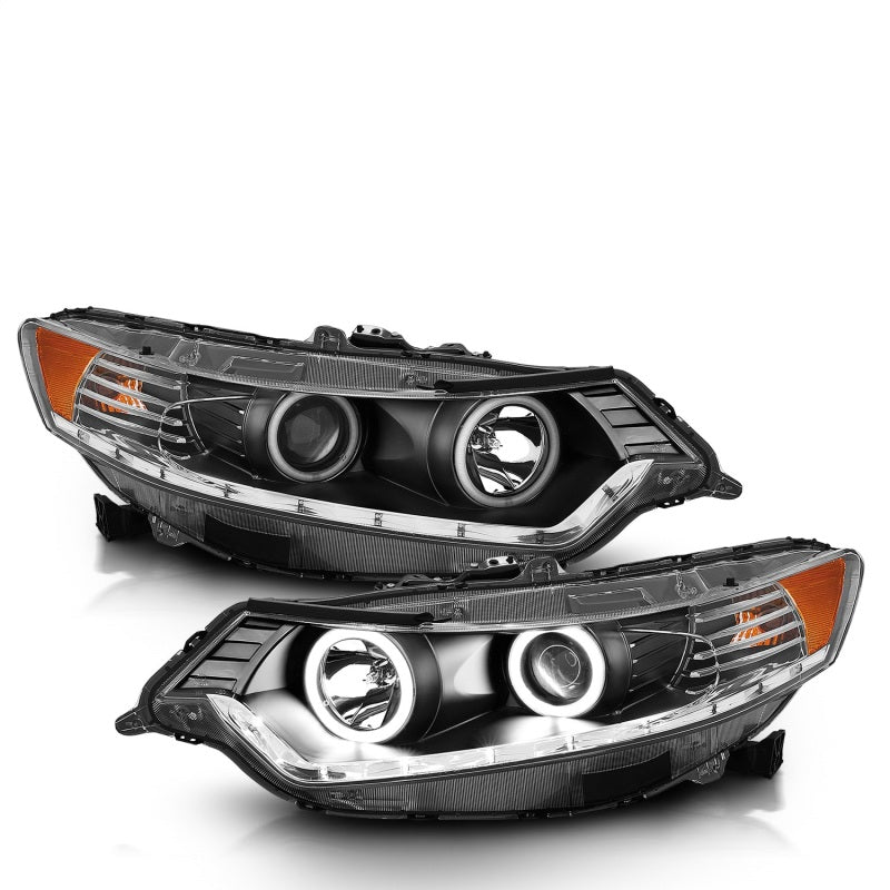 Anzo 2009-2012 Acura Tsx Projector Headlights w/ Halo Black (CCFL)
