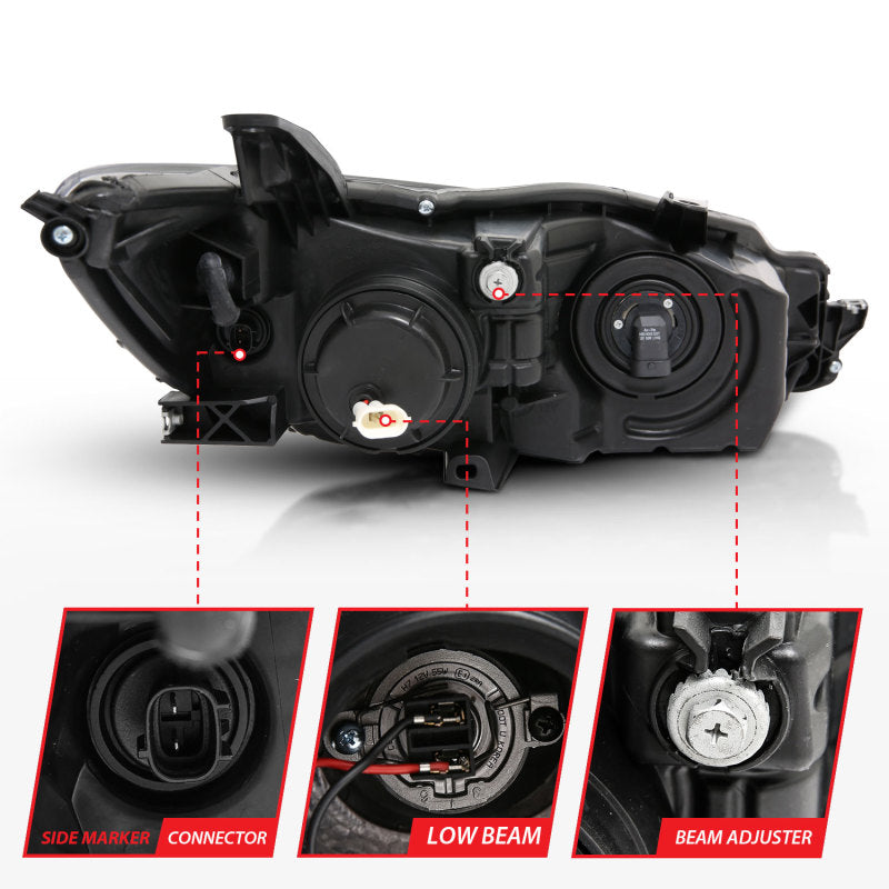 Anzo Projector Headlights W/ Plank Style Design Black w/Amber 15-16 Toyota