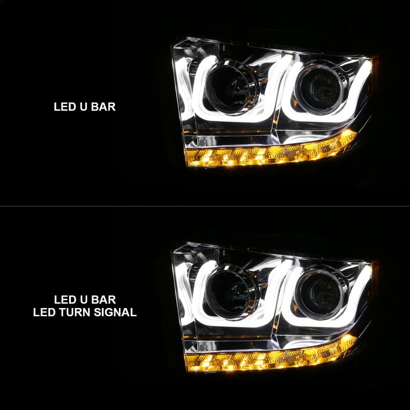 Anzo 2014-2016 Toyota Tundra Projector Headlights w/ U-Bar Chrome