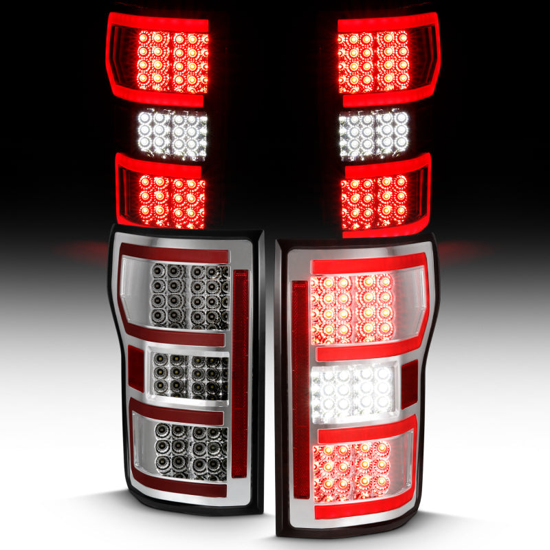 ANZO 2018-2019 Ford F-150 LED Taillight Chrome (Red Light Bar) (w/ Sequential) 311316