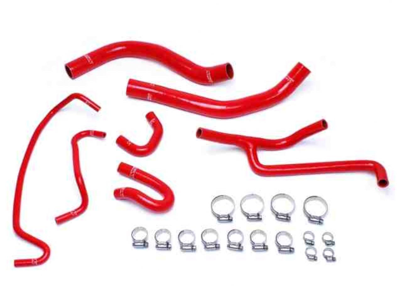 HPS Red Reinforced Silicone Radiator and Heater Hose Kit Coolant Ford 2015-2017 Mustang 3.7L V6