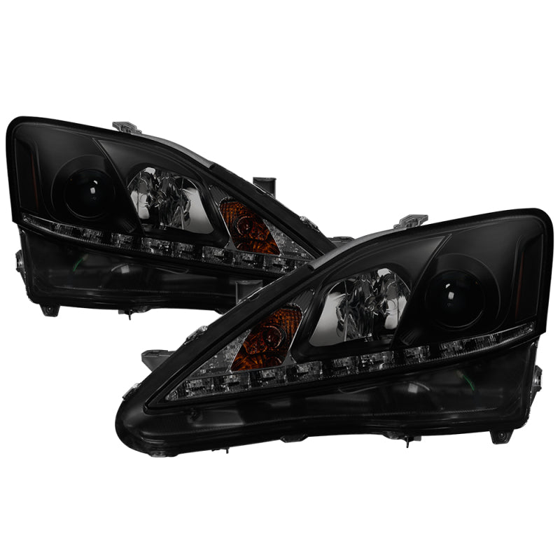 Spyder Lexus IS 250/350 2006-2010 Projector Headlights DRL Black Smoke PRO-YD-LIS06-DRL-BSM 5080073