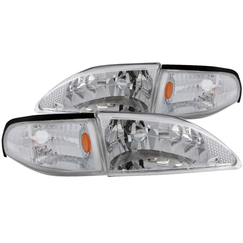 Anzo 1994-1998 Ford Mustang Crystal Headlights Chrome