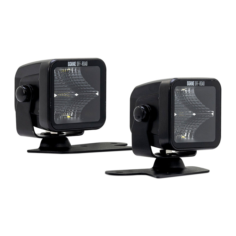 Borne Off-Road 21+ Bronco Light Pods 2pc Ditch 3x3 Flood Upfit BNLT-BR-21-DT2FU