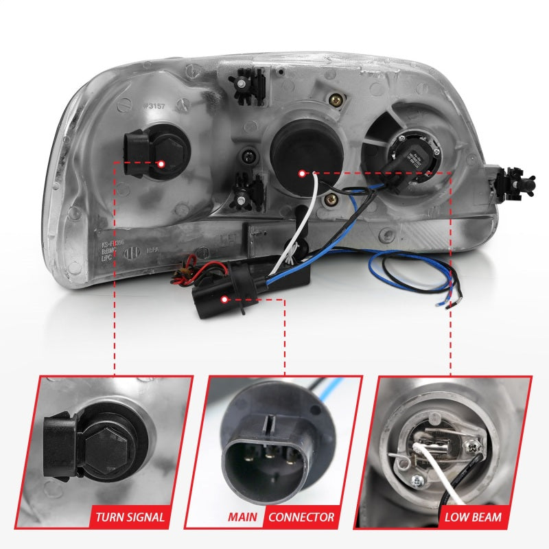 Anzo 1997-2003 Ford F-150 Projector Headlights w/ Halo Black (CCFL)