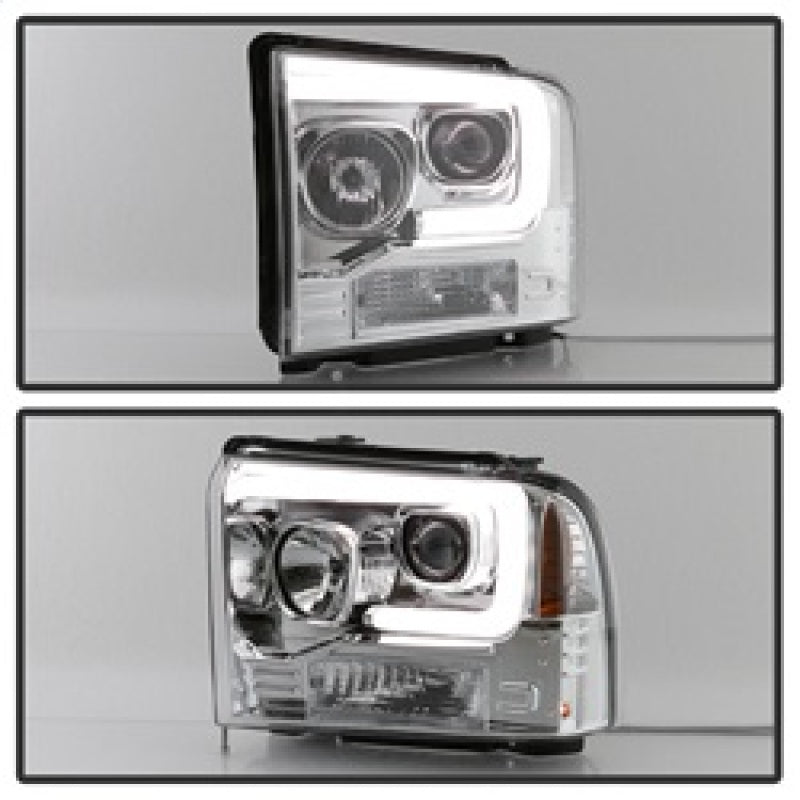 Spyder 05-07 Ford F250/350/450 SD Ver 2 Proj Headlights - Light Bar DRL - Black PRO-YD-FS05V2-LB-C 5084682