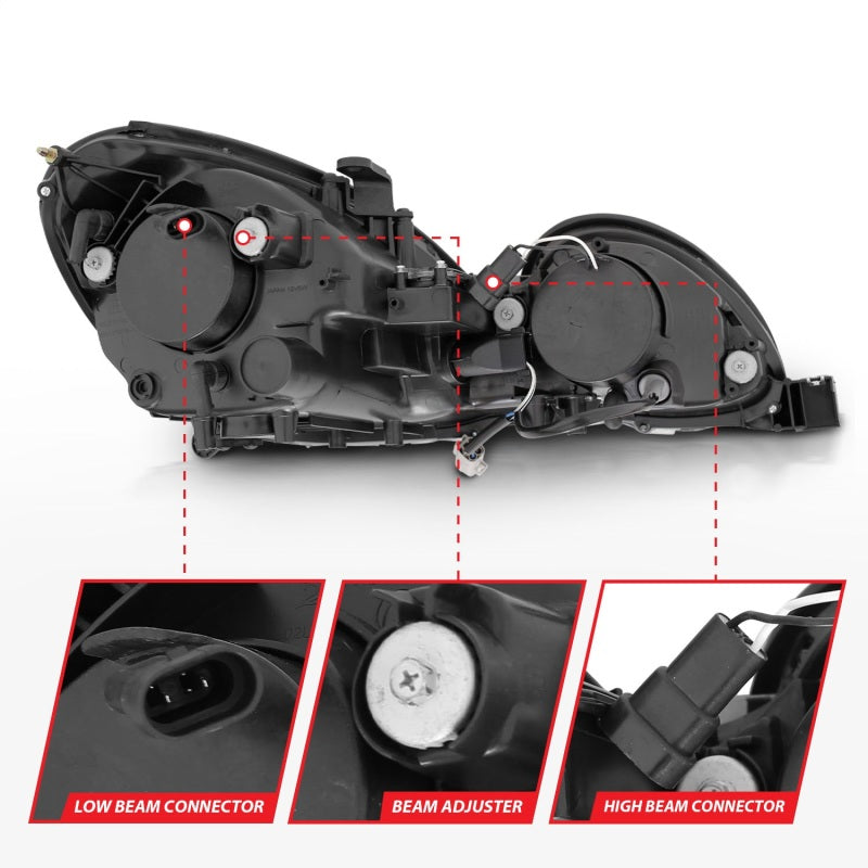 Anzo 1998-2005 Lexus Gs300 Projector Headlights w/ Halo Black