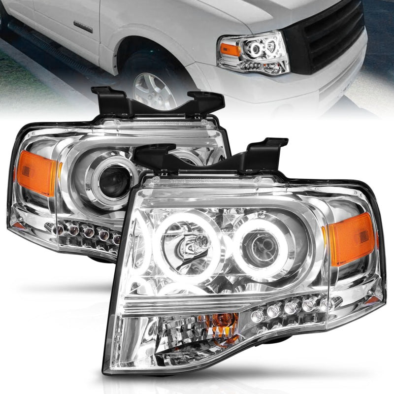 Anzo 2007-2014 Ford Expedition Projector Headlights Chrome